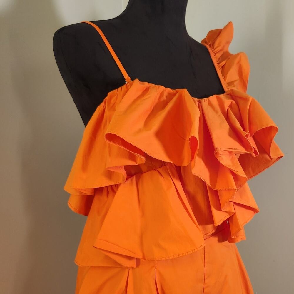STRUT & BOLT NWT Orange Ruffle Romper, Size Large - Picture 6 of 12
